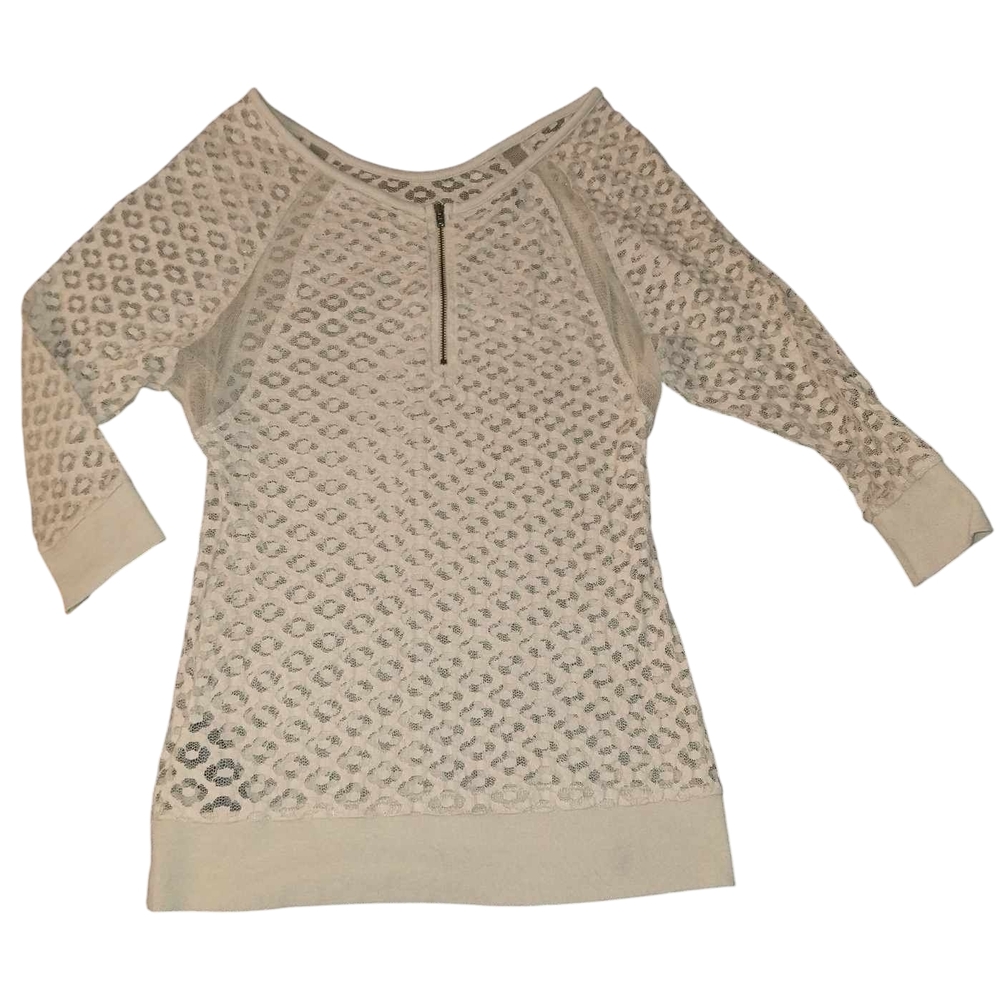 Vtg Guess Y2K Sheer Mesh Lace Top Babydoll Coquette Wmn Sz S